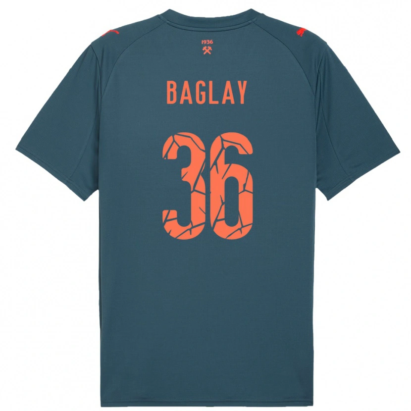 Danxen Mænd Rostyslav Baglay #36 Mørkeblå Rød Udebane Spillertrøjer 2025/26 Trøje T-Shirt