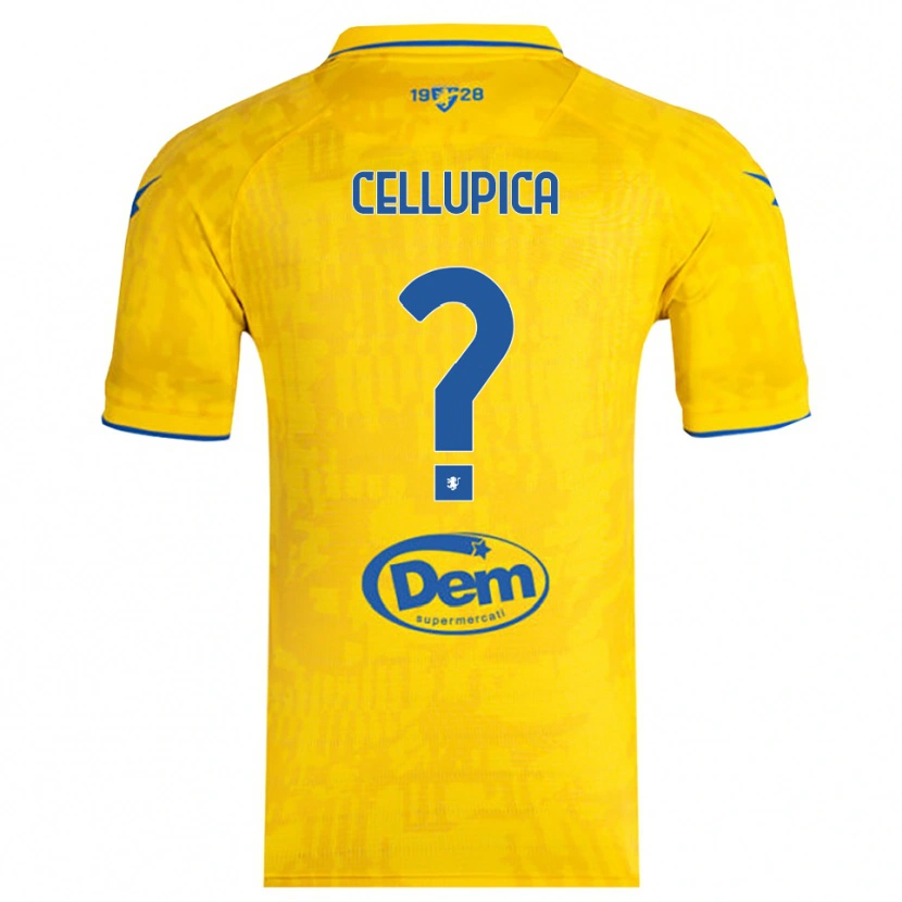 Danxen Kvinder Riccardo Cellupica #0 Gul Blå Hjemmebane Spillertrøjer 2025/26 Trøje T-Shirt