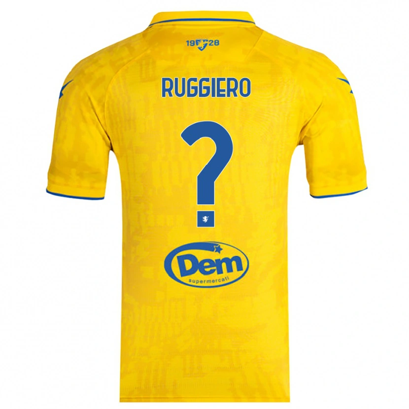 Danxen Kvinder Gregory Ruggiero #0 Gul Blå Hjemmebane Spillertrøjer 2025/26 Trøje T-Shirt