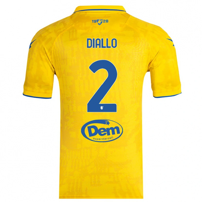 Danxen Kvinder Abdoul Diallo #2 Gul Blå Hjemmebane Spillertrøjer 2025/26 Trøje T-Shirt