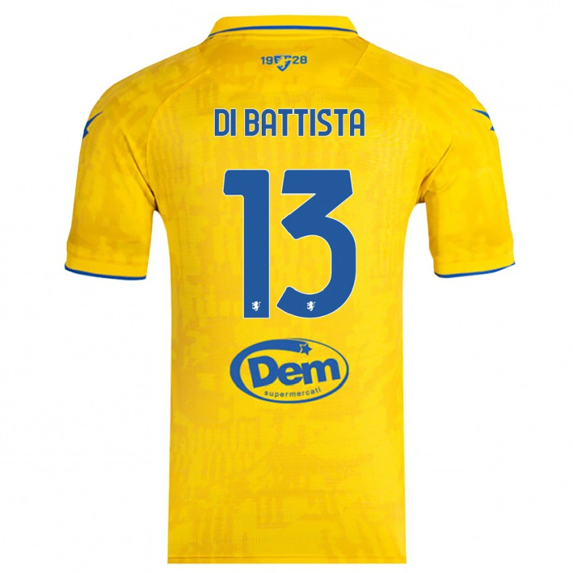 Danxen Kvinder Cristiano Di Battista #13 Gul Blå Hjemmebane Spillertrøjer 2025/26 Trøje T-Shirt