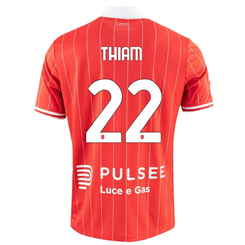 Danxen Kvinder Demba Thiam #22 Rød Hvid Hjemmebane Spillertrøjer 2025/26 Trøje T-Shirt