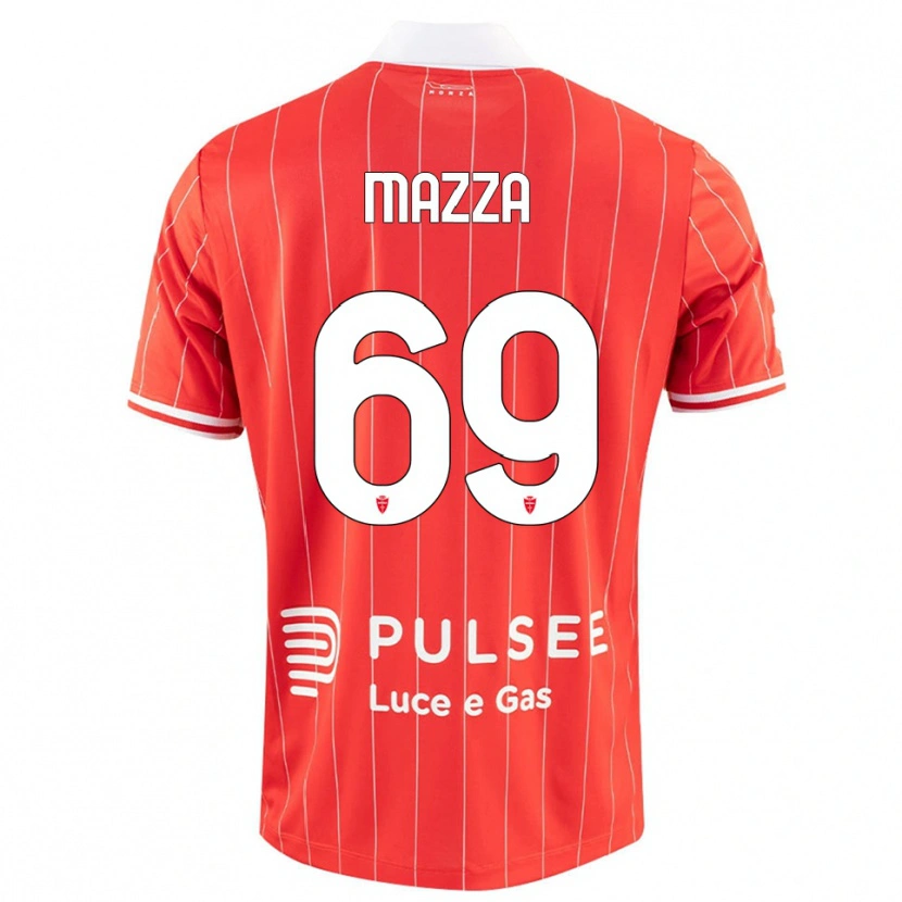 Danxen Kvinder Andrea Mazza #69 Rød Hvid Hjemmebane Spillertrøjer 2025/26 Trøje T-Shirt