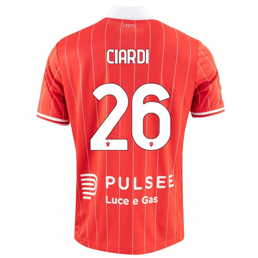 Danxen Kvinder Tommaso Ciardi #26 Rød Hvid Hjemmebane Spillertrøjer 2025/26 Trøje T-Shirt
