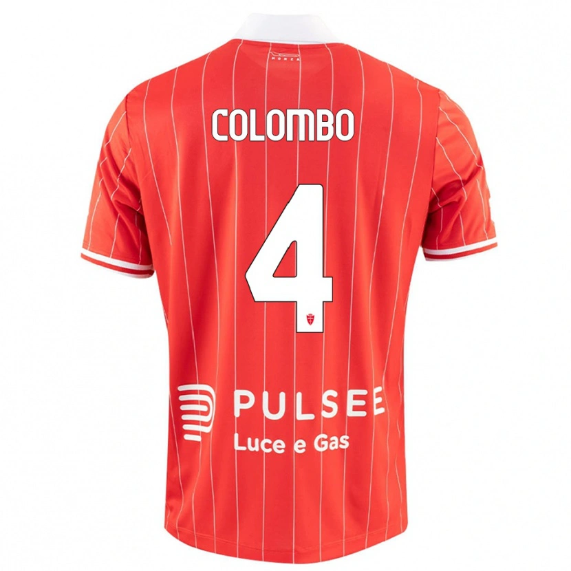 Danxen Kvinder Leonardo Colombo #4 Rød Hvid Hjemmebane Spillertrøjer 2025/26 Trøje T-Shirt