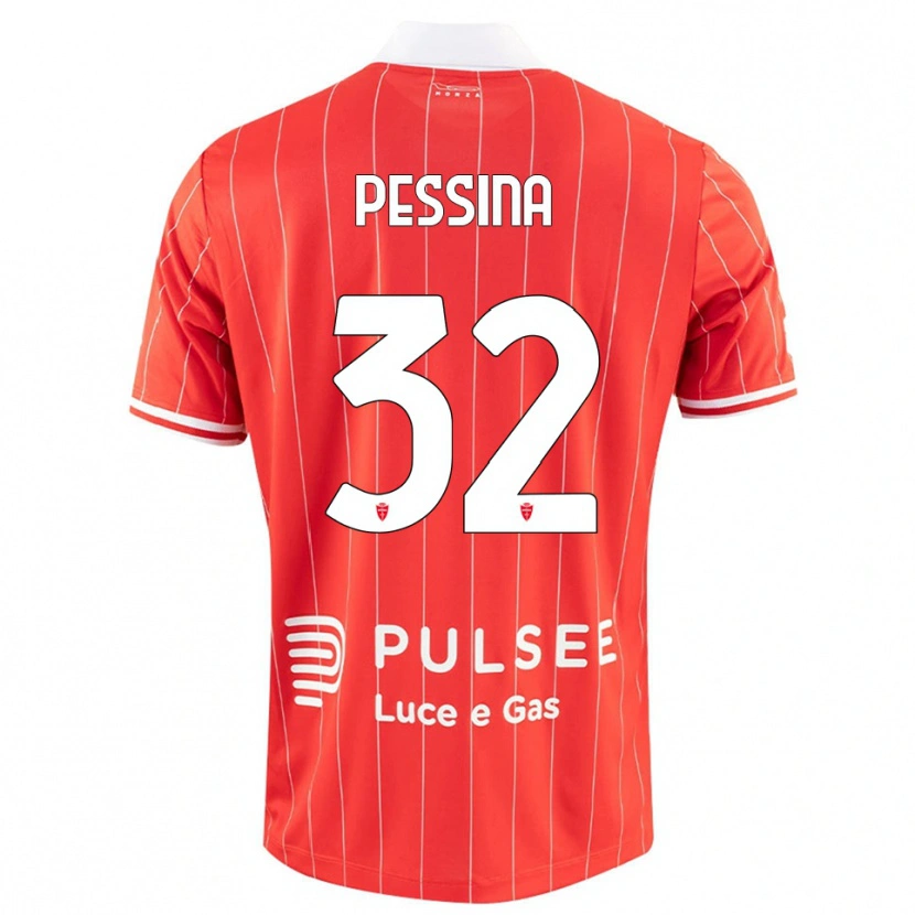 Danxen Kvinder Matteo Pessina #32 Rød Hvid Hjemmebane Spillertrøjer 2025/26 Trøje T-Shirt
