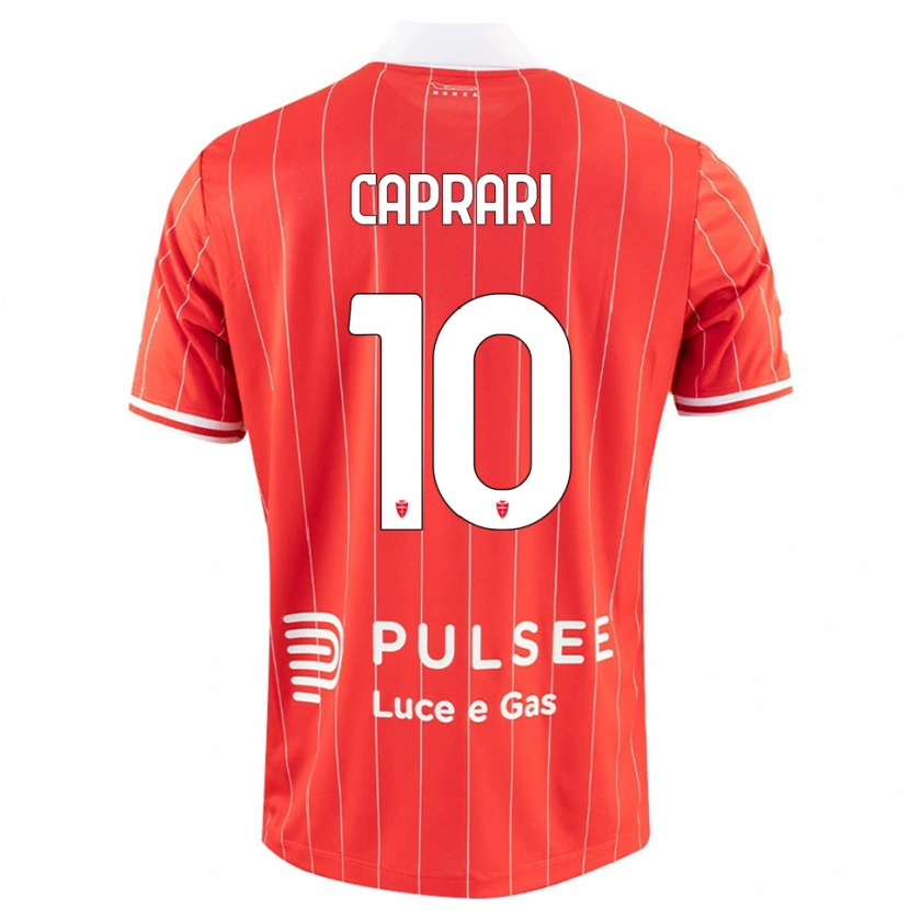 Danxen Kvinder Gianluca Caprari #10 Rød Hvid Hjemmebane Spillertrøjer 2025/26 Trøje T-Shirt
