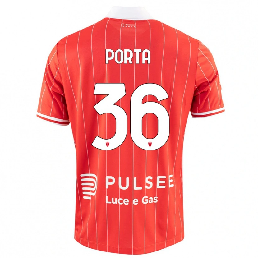 Danxen Kvinder Matteo Porta #36 Rød Hvid Hjemmebane Spillertrøjer 2025/26 Trøje T-Shirt