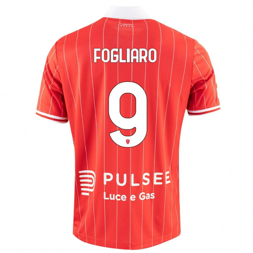 Danxen Kvinder Christian Fogliaro #9 Rød Hvid Hjemmebane Spillertrøjer 2025/26 Trøje T-Shirt