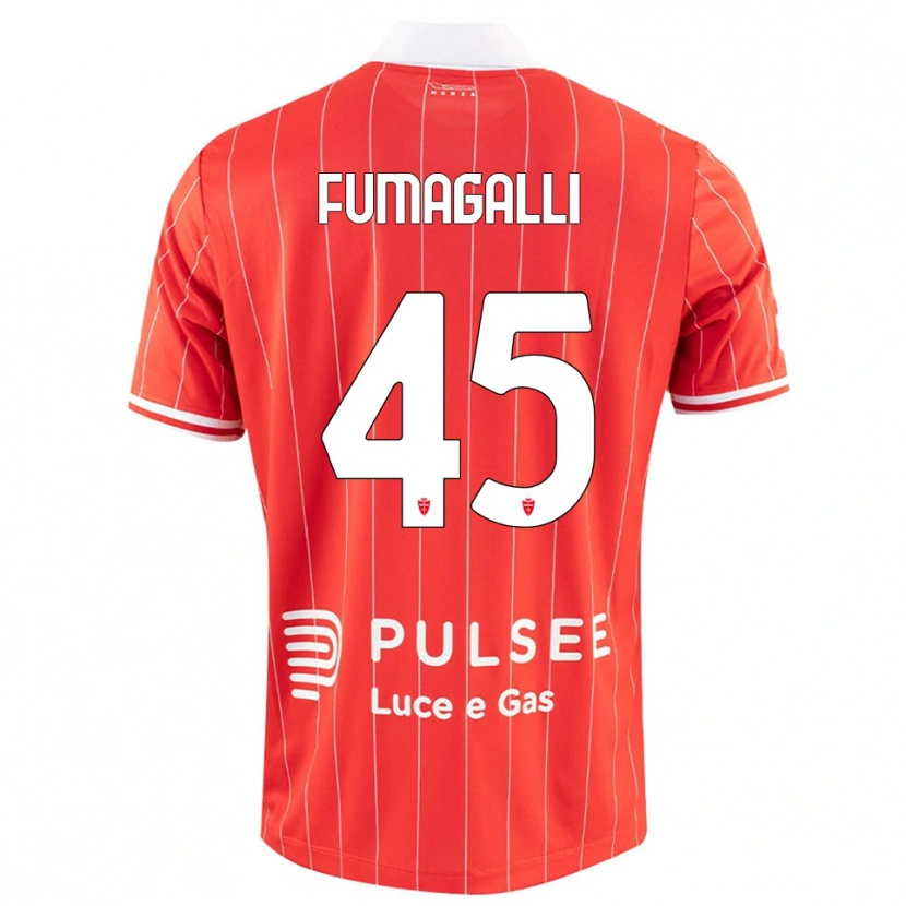 Danxen Kvinder Valerio Fumagalli #45 Rød Hvid Hjemmebane Spillertrøjer 2025/26 Trøje T-Shirt