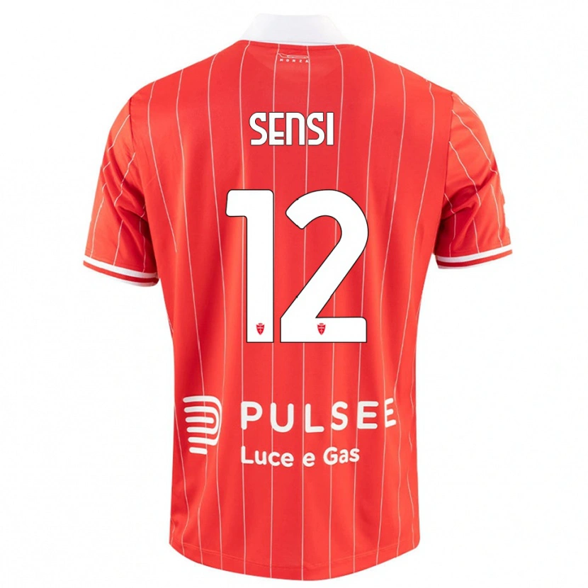 Danxen Kvinder Stefano Sensi #12 Rød Hvid Hjemmebane Spillertrøjer 2025/26 Trøje T-Shirt