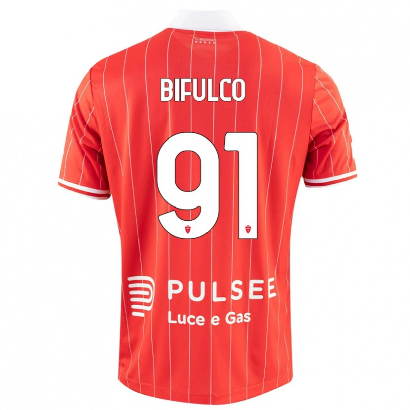 Danxen Kvinder Davide Bifulco #91 Rød Hvid Hjemmebane Spillertrøjer 2025/26 Trøje T-Shirt