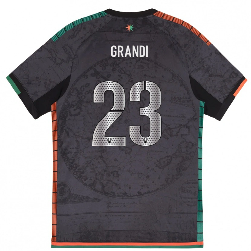 Danxen Kvinder Matteo Grandi #23 Mørkegrå Hjemmebane Spillertrøjer 2025/26 Trøje T-Shirt