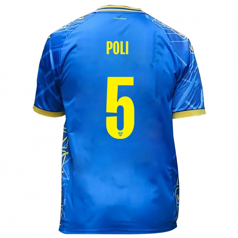 Danxen Kvinder Lorenzo Poli #5 Himmelblå Gul Hjemmebane Spillertrøjer 2025/26 Trøje T-Shirt
