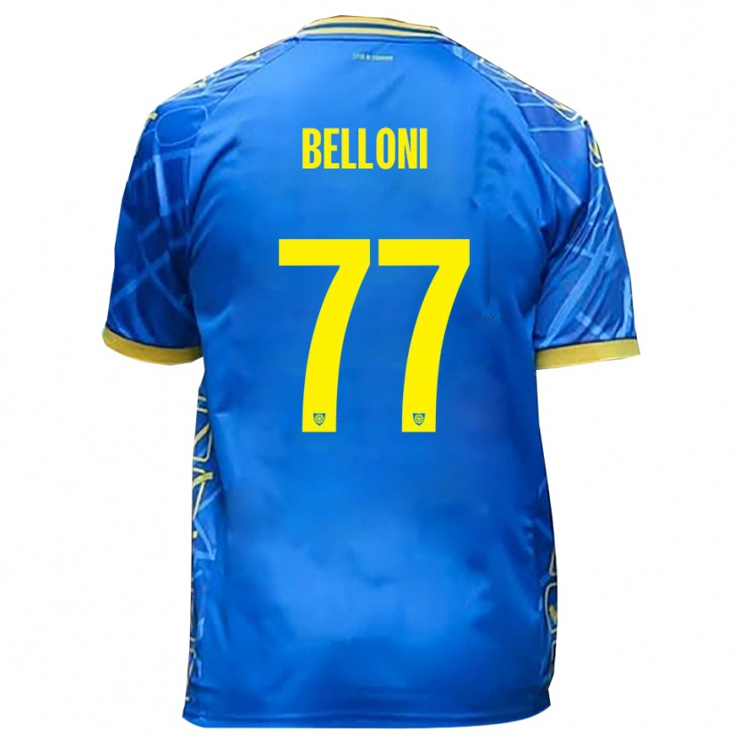 Danxen Kvinder Niccolò Belloni #77 Himmelblå Gul Hjemmebane Spillertrøjer 2025/26 Trøje T-Shirt