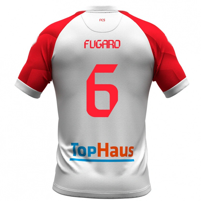 Danxen Kvinder Matteo Fugaro #6 Hvid Rød Hjemmebane Spillertrøjer 2025/26 Trøje T-Shirt