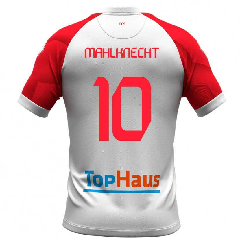 Danxen Kvinder Felix Mahlknecht #10 Hvid Rød Hjemmebane Spillertrøjer 2025/26 Trøje T-Shirt
