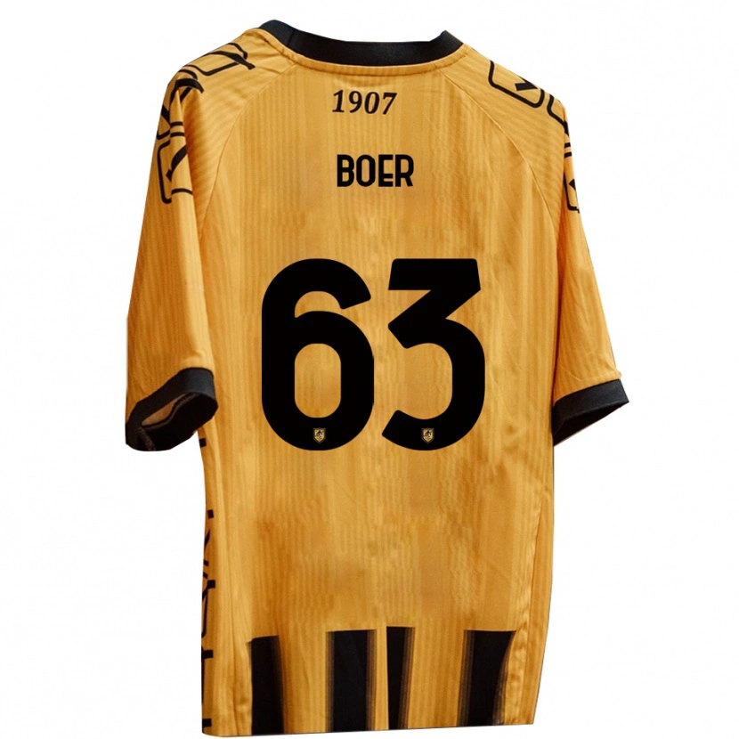 Danxen Kvinder Pietro Boer #63 Gul Sort Hjemmebane Spillertrøjer 2025/26 Trøje T-Shirt