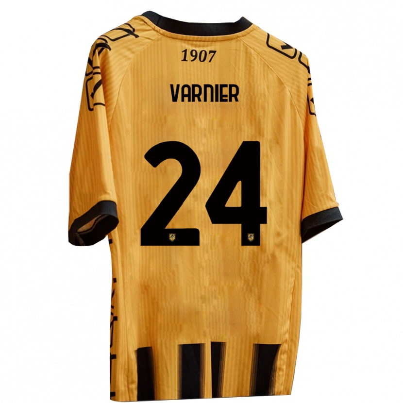 Danxen Kvinder Marco Varnier #24 Gul Sort Hjemmebane Spillertrøjer 2025/26 Trøje T-Shirt