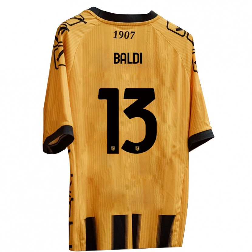 Danxen Kvinder Matteo Baldi #13 Gul Sort Hjemmebane Spillertrøjer 2025/26 Trøje T-Shirt