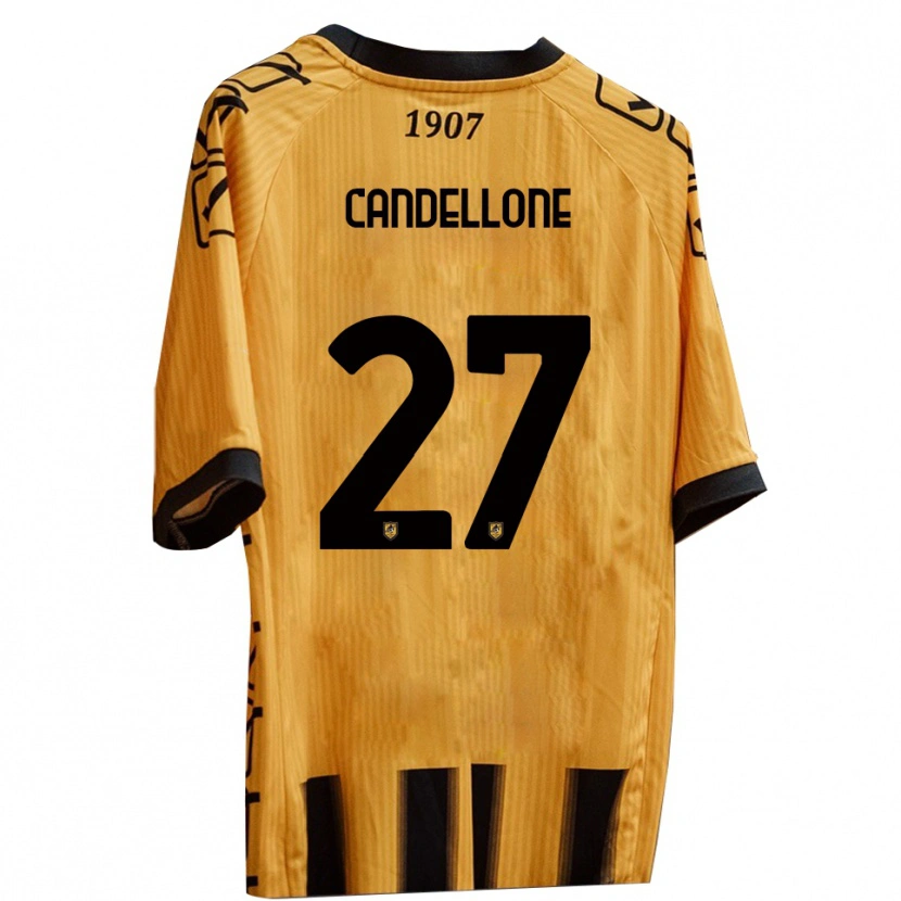 Danxen Kvinder Leonardo Candellone #27 Gul Sort Hjemmebane Spillertrøjer 2025/26 Trøje T-Shirt