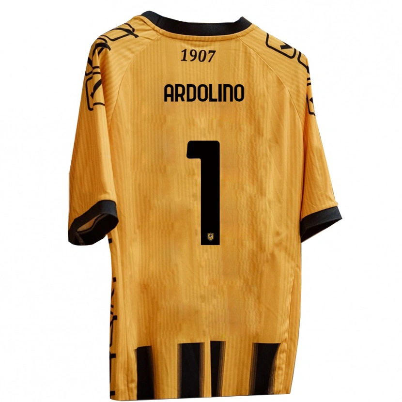Danxen Kvinder Antonio Ardolino #1 Gul Sort Hjemmebane Spillertrøjer 2025/26 Trøje T-Shirt