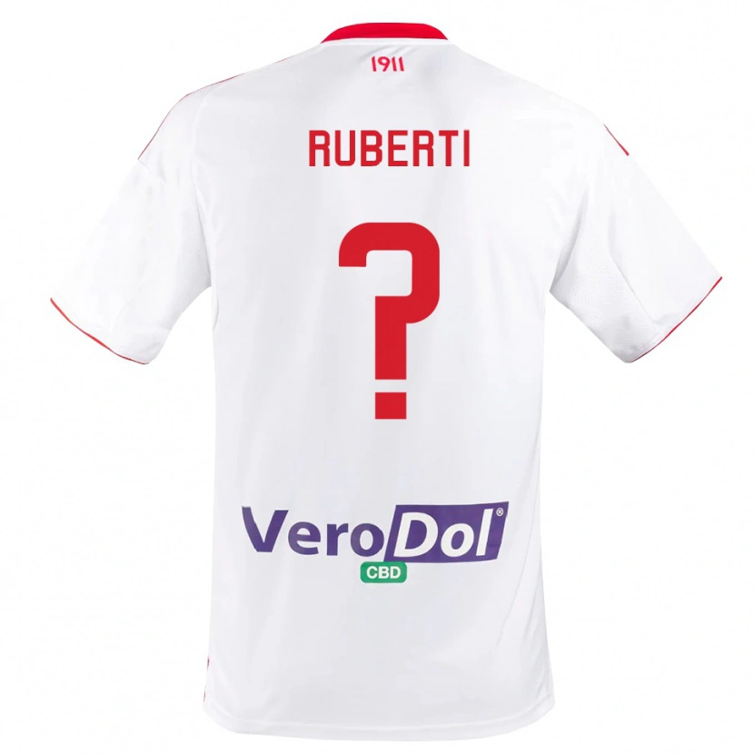 Danxen Kvinder Niccolò Ruberti #0 Hvid Rød Hjemmebane Spillertrøjer 2025/26 Trøje T-Shirt