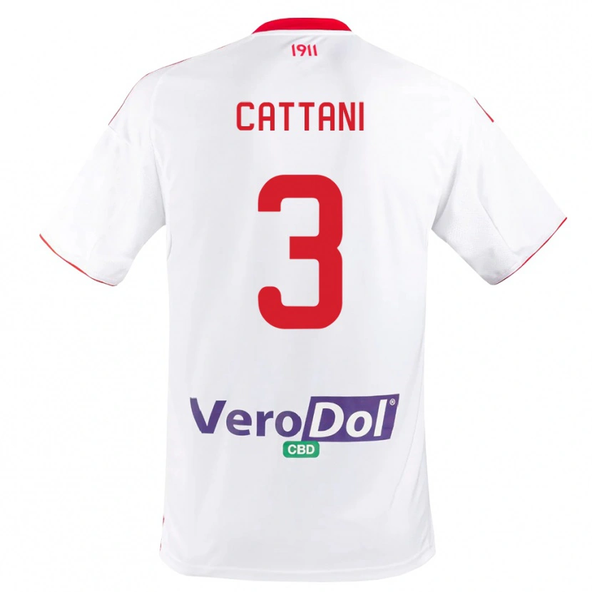 Danxen Kvinder Thomas Cattani #3 Hvid Rød Hjemmebane Spillertrøjer 2025/26 Trøje T-Shirt