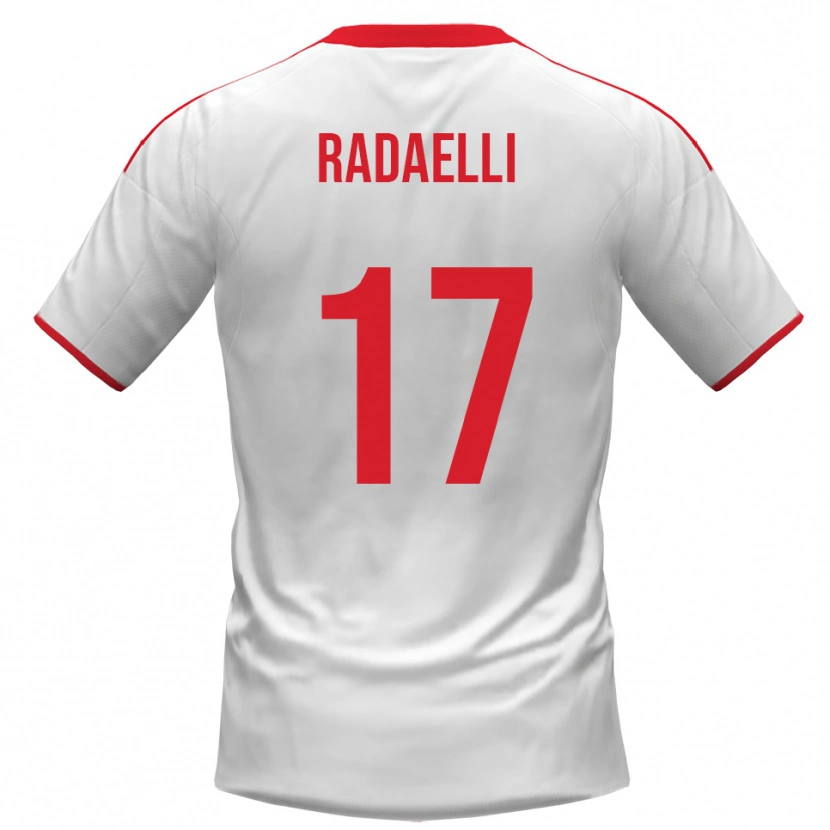 Danxen Kvinder Nicolò Radaelli #17 Hvid Rød Hjemmebane Spillertrøjer 2025/26 Trøje T-Shirt