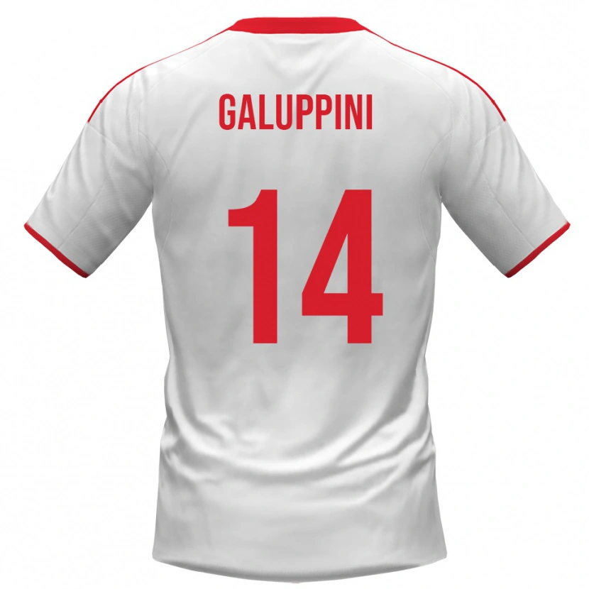 Danxen Kvinder Francesco Galuppini #14 Hvid Rød Hjemmebane Spillertrøjer 2025/26 Trøje T-Shirt