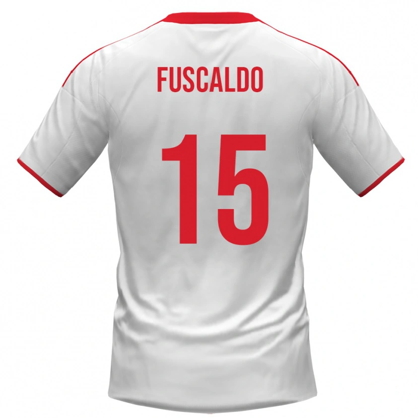 Danxen Kvinder Manuel Fuscaldo #15 Hvid Rød Hjemmebane Spillertrøjer 2025/26 Trøje T-Shirt