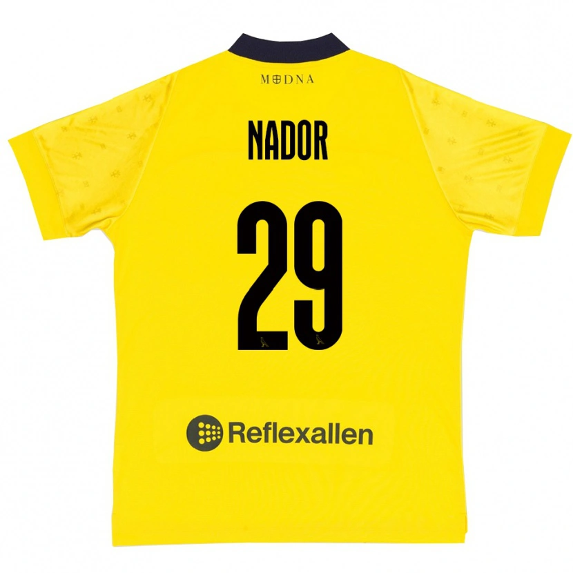 Danxen Kvinder Steven Nador #29 Gul Mørkeblå Hjemmebane Spillertrøjer 2025/26 Trøje T-Shirt
