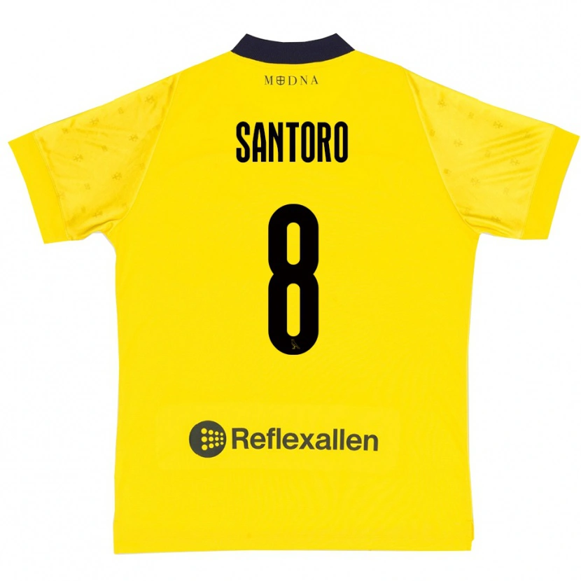 Danxen Kvinder Simone Santoro #8 Gul Mørkeblå Hjemmebane Spillertrøjer 2025/26 Trøje T-Shirt