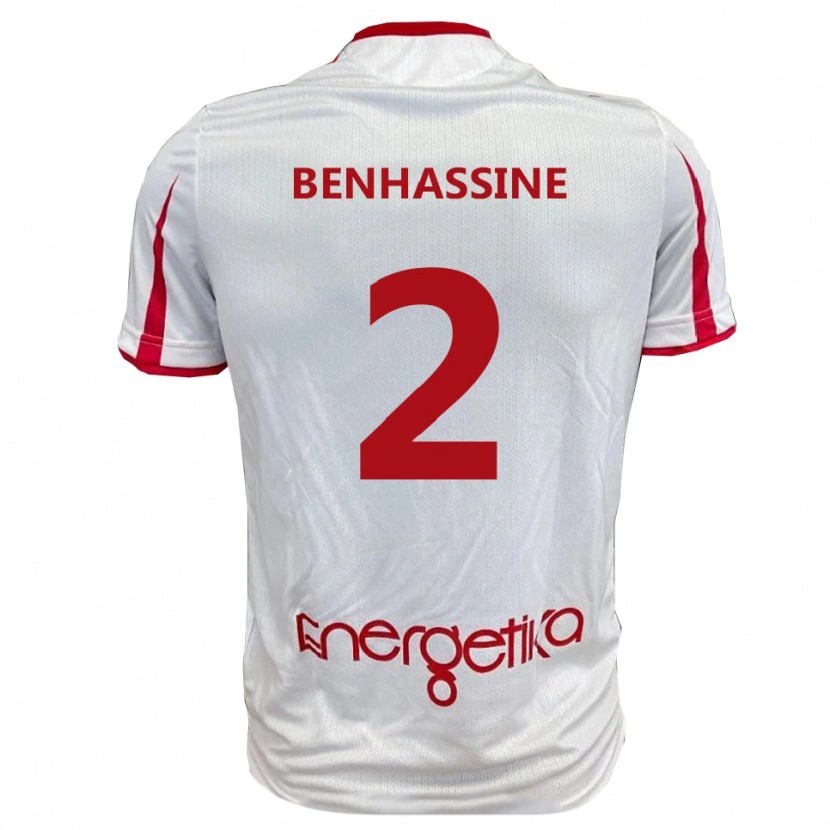 Danxen Kvinder Bilel Benhassine #2 Hvid Rød Hjemmebane Spillertrøjer 2025/26 Trøje T-Shirt
