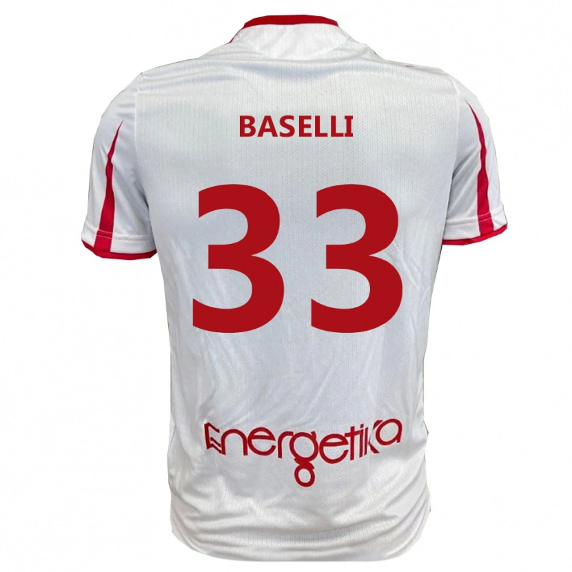 Danxen Kvinder Daniele Baselli #33 Hvid Rød Hjemmebane Spillertrøjer 2025/26 Trøje T-Shirt