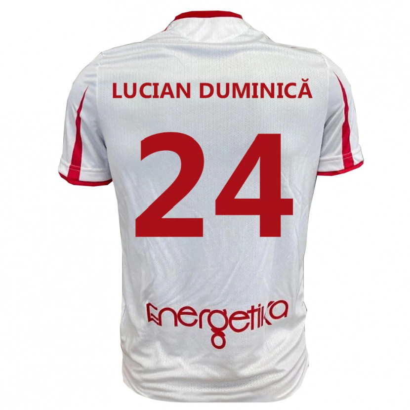 Danxen Kvinder Nicolae Lucian Duminică #24 Hvid Rød Hjemmebane Spillertrøjer 2025/26 Trøje T-Shirt