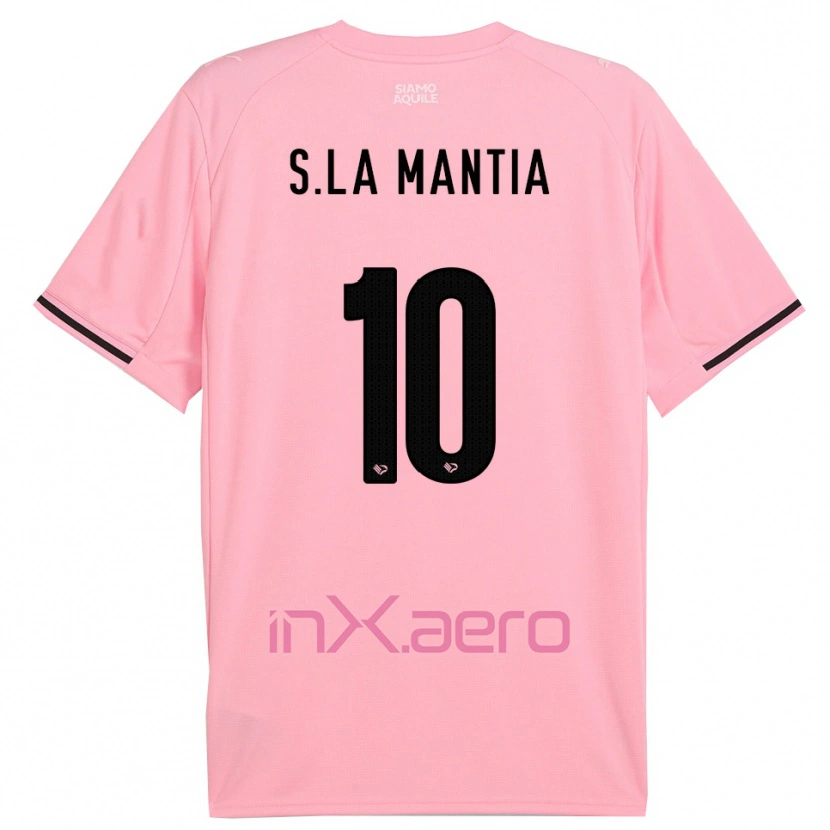 Danxen Kvinder Samuele La Mantia #10 Pink Sort Hjemmebane Spillertrøjer 2025/26 Trøje T-Shirt