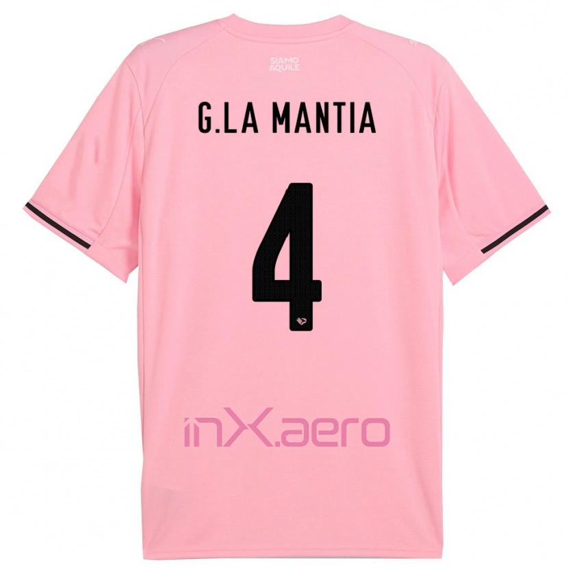 Danxen Kvinder Giulio La Mantia #4 Pink Sort Hjemmebane Spillertrøjer 2025/26 Trøje T-Shirt