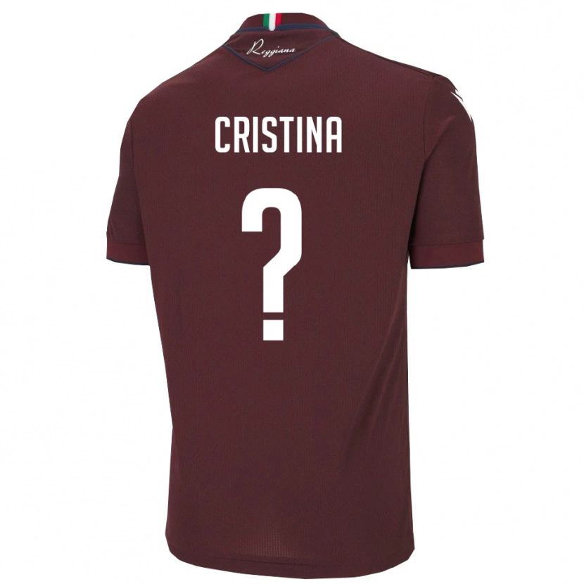 Danxen Kvinder Mosca Cristina #0 Burgunder Hvid Hjemmebane Spillertrøjer 2025/26 Trøje T-Shirt
