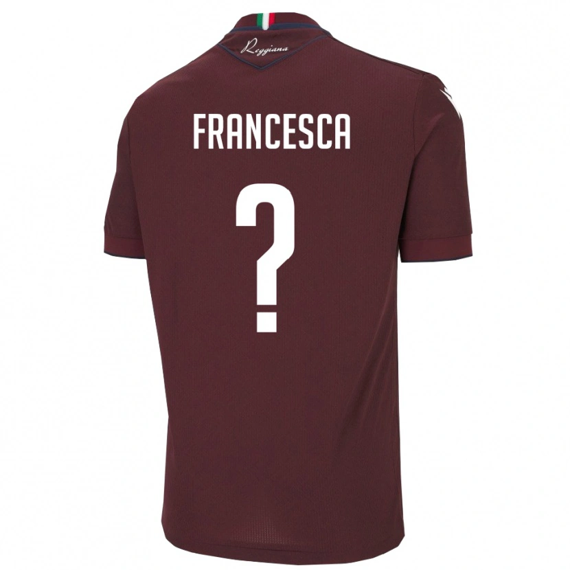 Danxen Kvinder Lenzini Francesca #0 Burgunder Hvid Hjemmebane Spillertrøjer 2025/26 Trøje T-Shirt