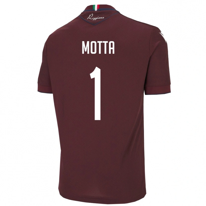 Danxen Kvinder Edoardo Motta #1 Burgunder Hvid Hjemmebane Spillertrøjer 2025/26 Trøje T-Shirt