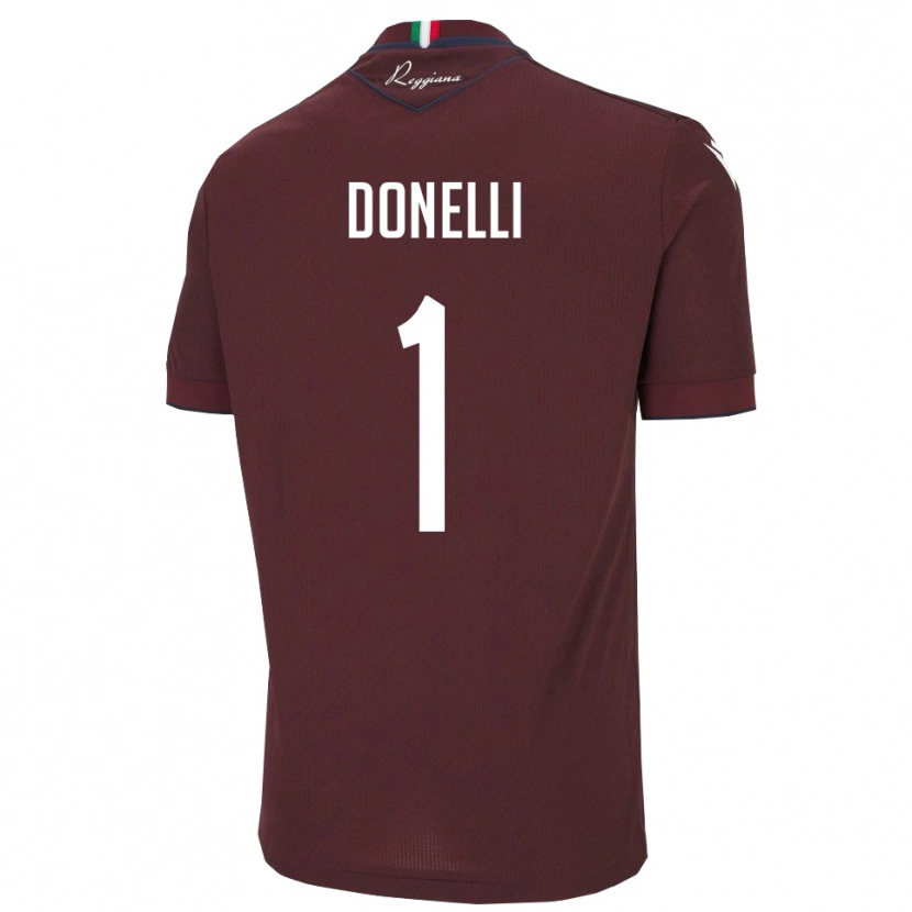 Danxen Kvinder Matteo Donelli #1 Burgunder Hvid Hjemmebane Spillertrøjer 2025/26 Trøje T-Shirt