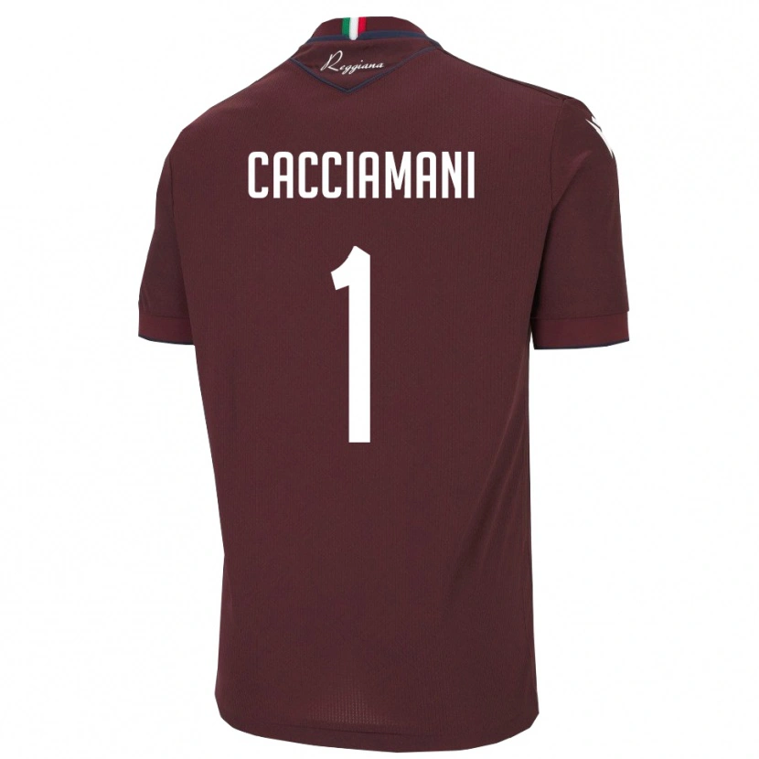 Danxen Kvinder Niccolò Cacciamani #1 Burgunder Hvid Hjemmebane Spillertrøjer 2025/26 Trøje T-Shirt