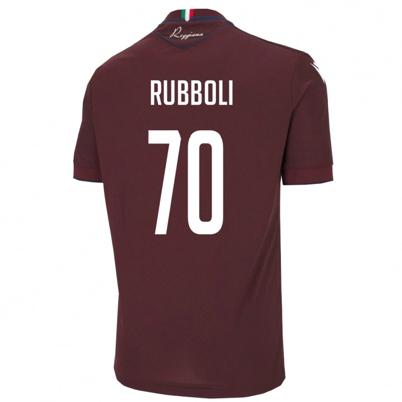 Danxen Kvinder Lorenzo Rubboli #70 Burgunder Hvid Hjemmebane Spillertrøjer 2025/26 Trøje T-Shirt