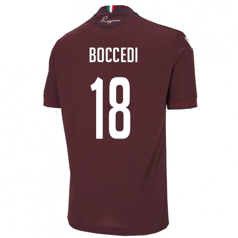 Danxen Kvinder Alessandro Boccedi #18 Burgunder Hvid Hjemmebane Spillertrøjer 2025/26 Trøje T-Shirt