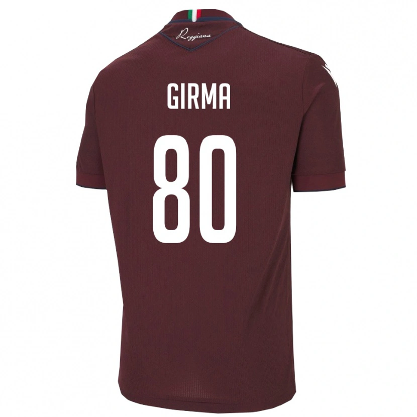 Danxen Kvinder Natan Girma #80 Burgunder Hvid Hjemmebane Spillertrøjer 2025/26 Trøje T-Shirt