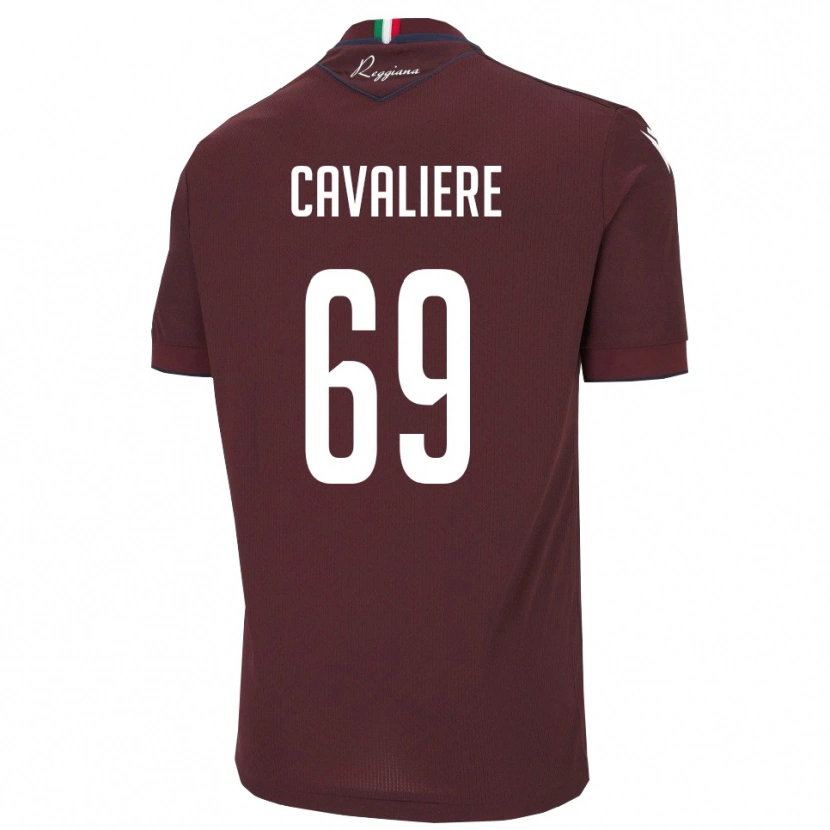 Danxen Kvinder Edoardo Cavaliere #69 Burgunder Hvid Hjemmebane Spillertrøjer 2025/26 Trøje T-Shirt