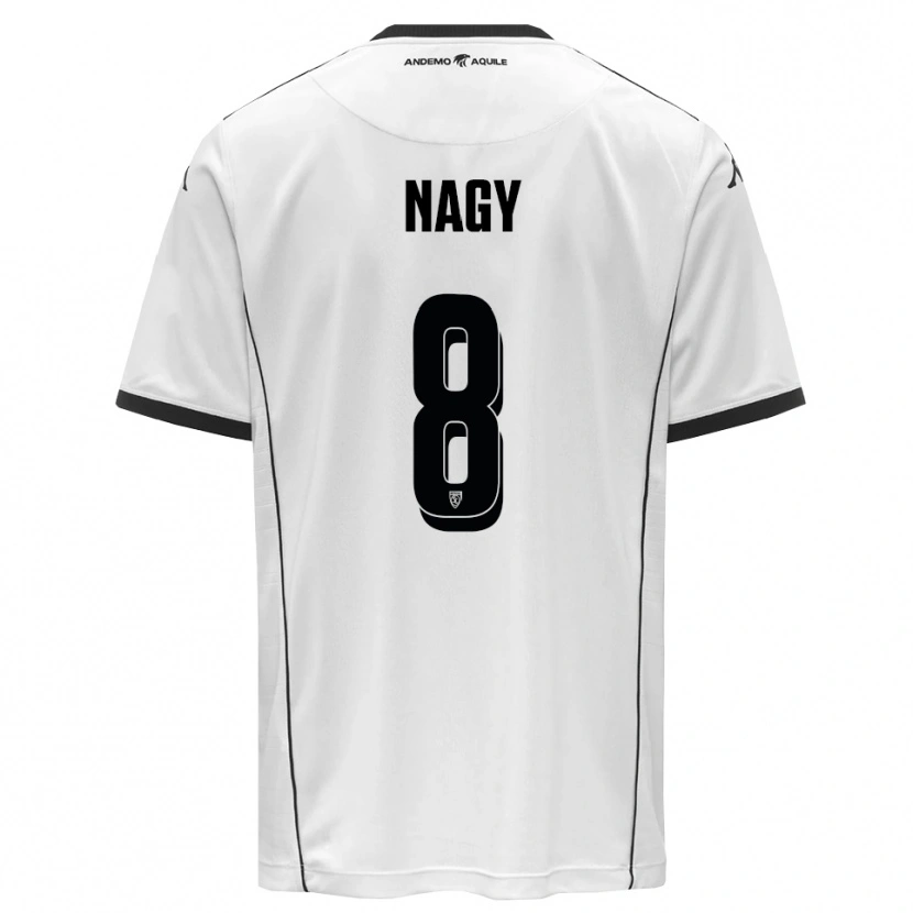 Danxen Kvinder Ádám Nagy #8 Hvid Sort Hjemmebane Spillertrøjer 2025/26 Trøje T-Shirt