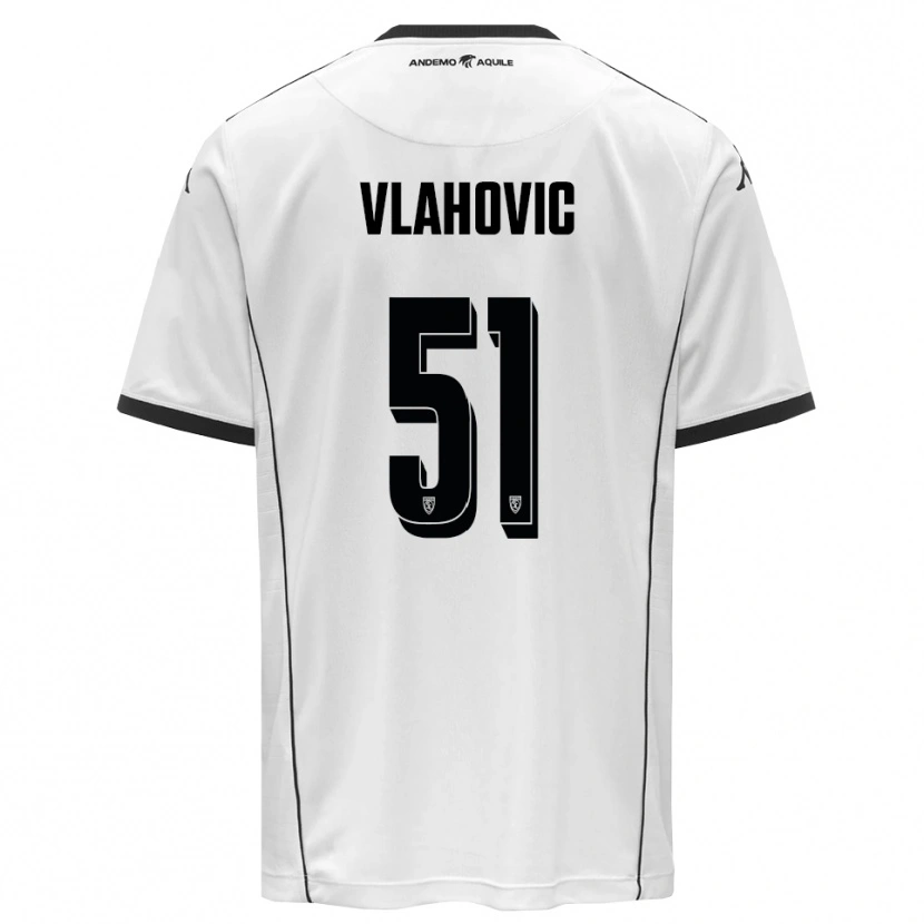 Danxen Kvinder Vanja Vlahović #51 Hvid Sort Hjemmebane Spillertrøjer 2025/26 Trøje T-Shirt