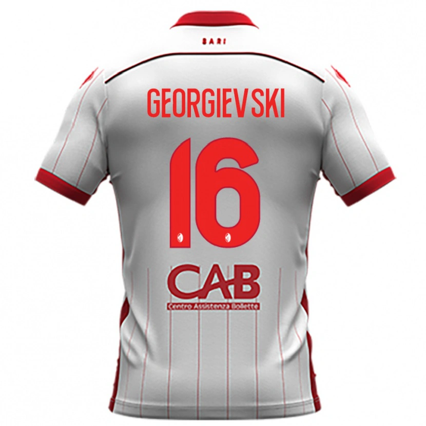 Danxen Kvinder Toma Georgievski #16 Hvid Rød Hjemmebane Spillertrøjer 2025/26 Trøje T-Shirt